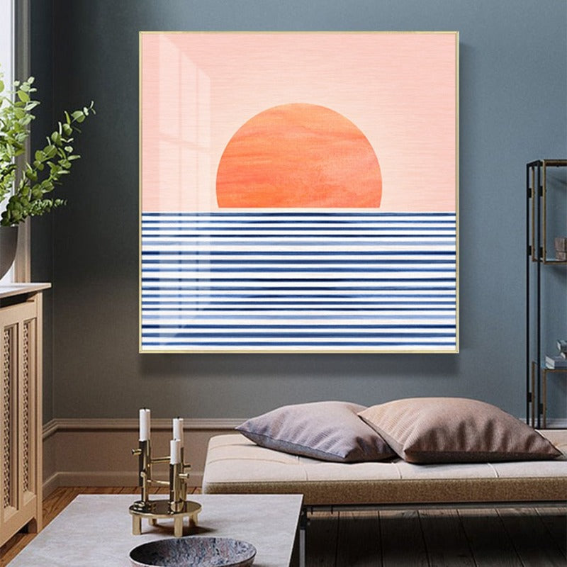 Sunrise From Sea - Canvas Wall Art Painting | Bowlift