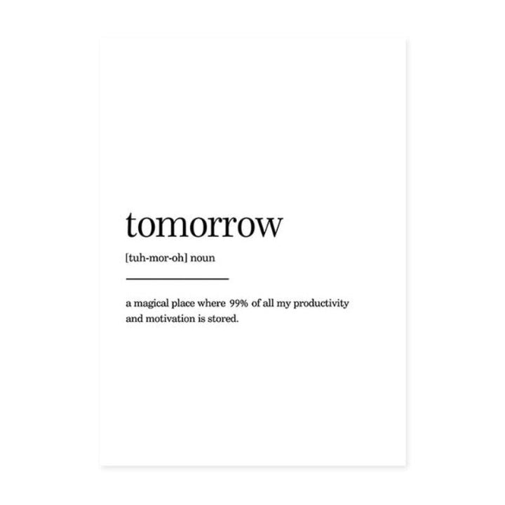 Minimalist Dream Life Definition Quotes - Canvas Wall Art Painting | Bowlift
