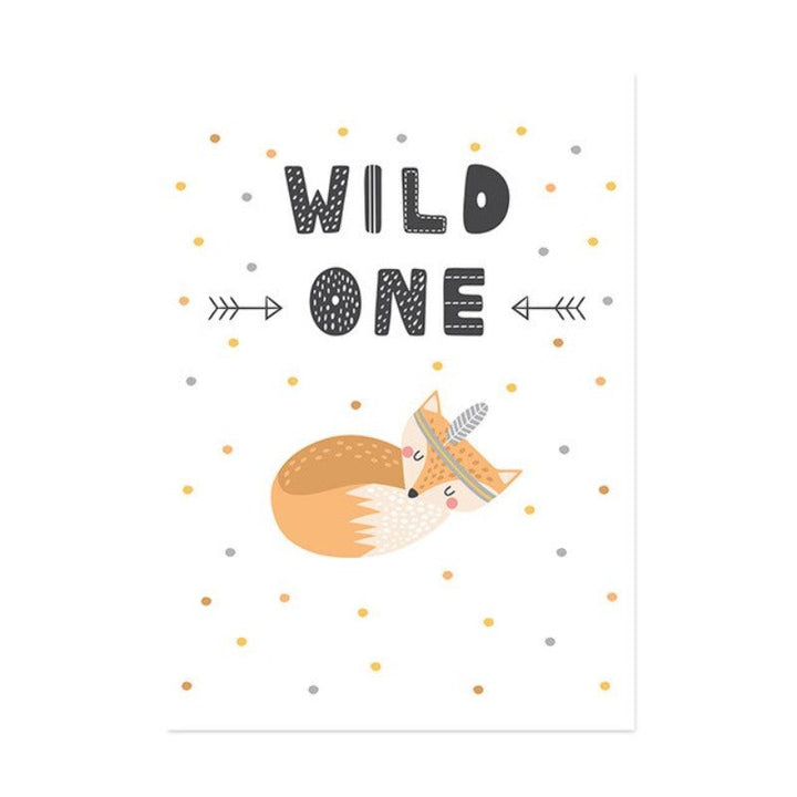 Little Woodland Animals Owl Gox Bear - Canvas Wall Art Painting | Bowlift