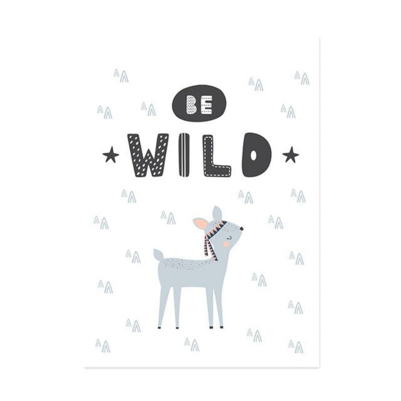Little Woodland Animals Owl Gox Bear - Canvas Wall Art Painting | Bowlift