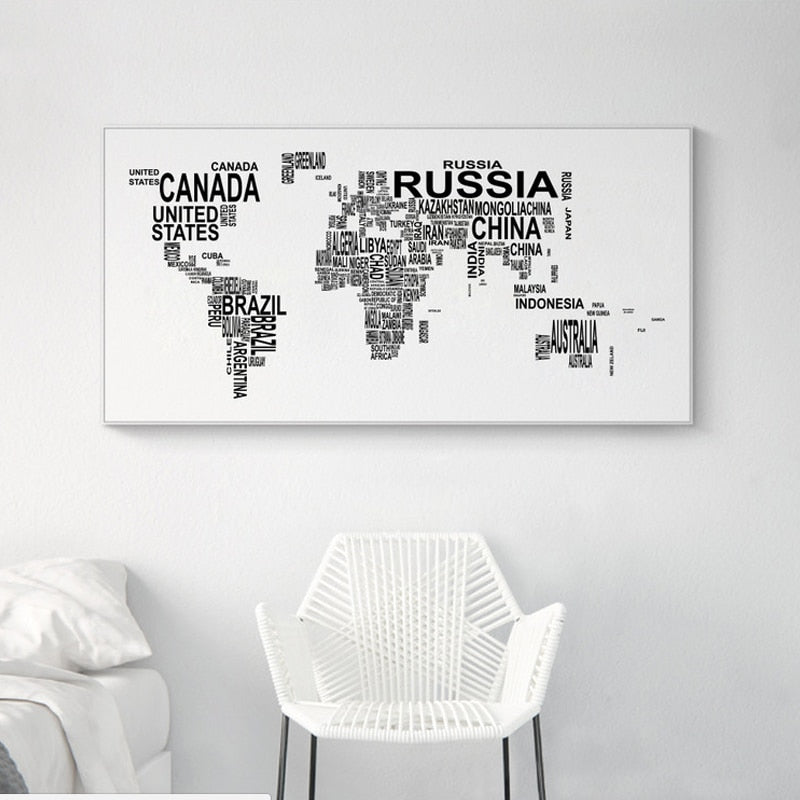 World Map - Canvas Wall Art Painting | Bowlift