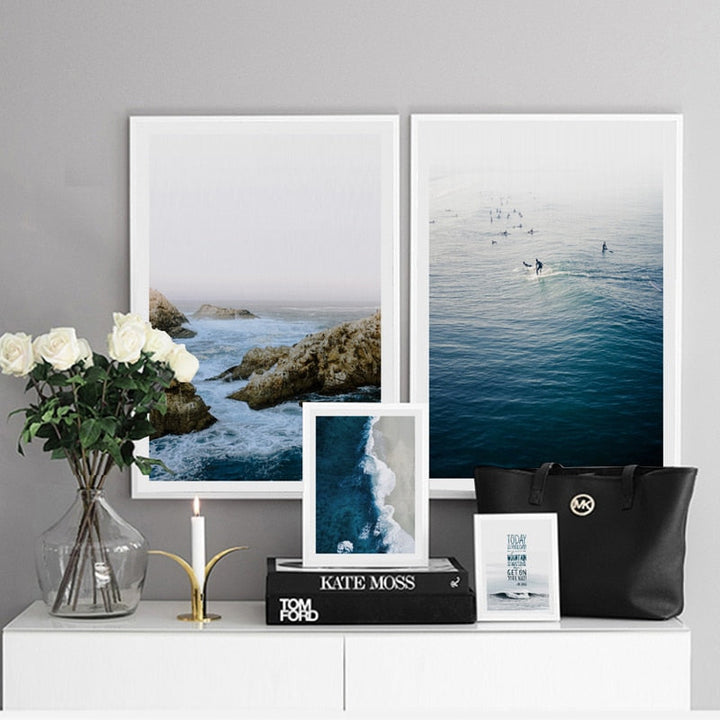 Nordic Sea Wave Scene Wall Art - Canvas Wall Art Painting | Bowlift