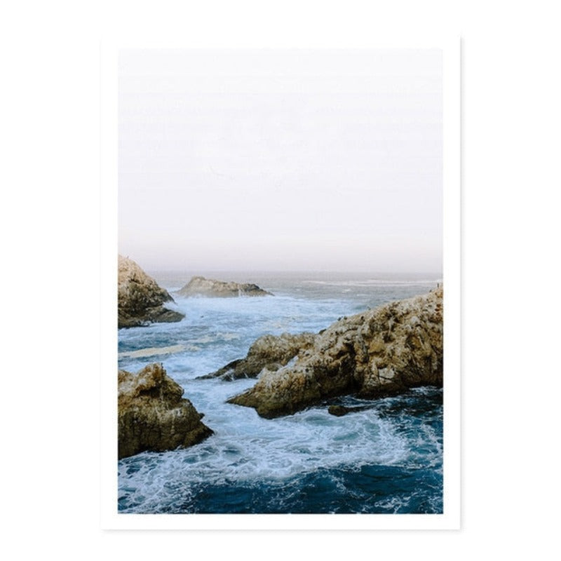 Nordic Sea Wave Scene Wall Art - Canvas Wall Art Painting | Bowlift