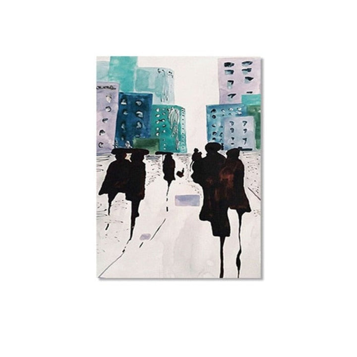 Shadows In City - Canvas Wall Art Painting | Bowlift