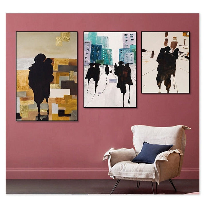 Shadows In City - Canvas Wall Art Painting | Bowlift