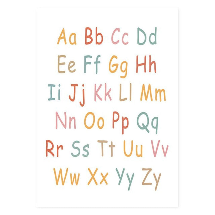 Rainbow Alphabet Nursery Decor Wall Art - Canvas Wall Art Painting | Bowlift