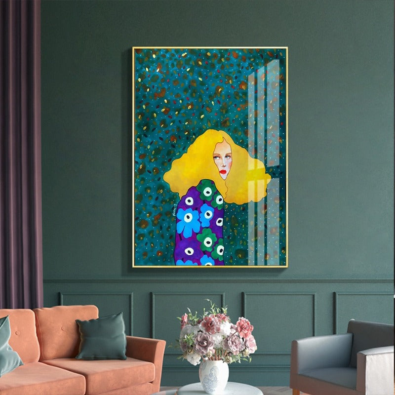 Fashion Flower Girl - Canvas Wall Art Painting | Bowlift