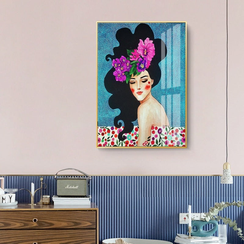 Fashion Flower Girl - Canvas Wall Art Painting | Bowlift