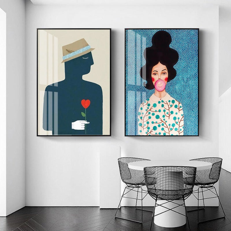 Fashion Flower Girl - Canvas Wall Art Painting | Bowlift