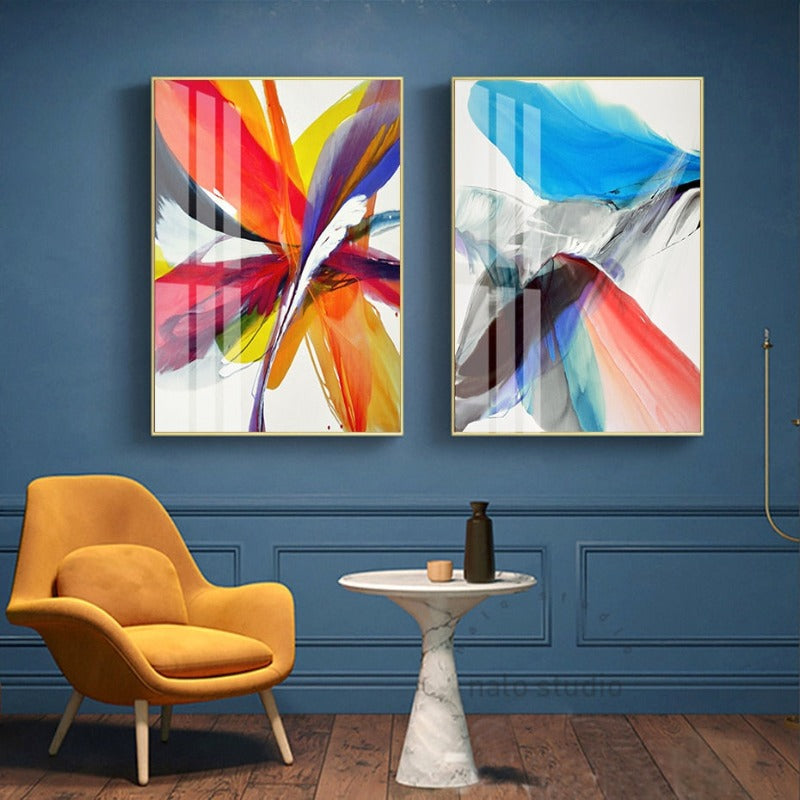 Feathers of Hope Colorful HD - Canvas Wall Art Painting | Bowlift
