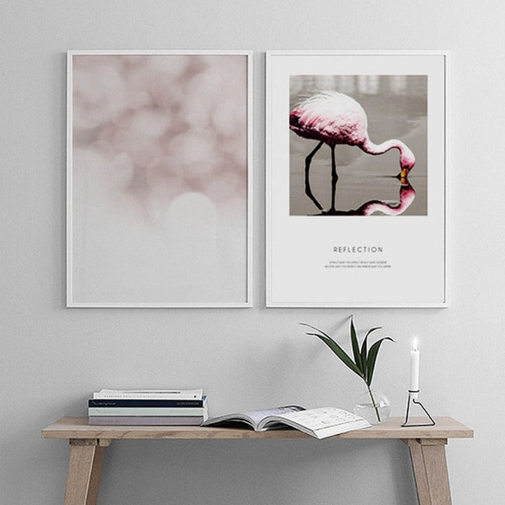 Flamingo Reflection - Canvas Wall Art Painting | Bowlift