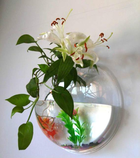 Wall Mounted Transparent Fish Tank Flower Vase | Bowlift