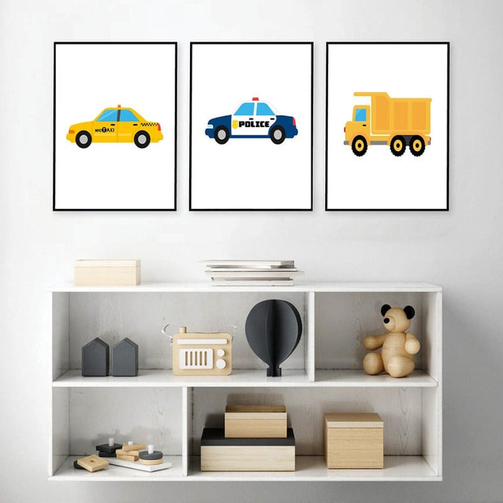 Nursery Truck Taxi - Canvas Wall Art Painting | Bowlift