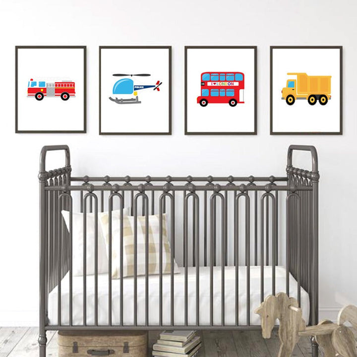 Nursery Truck Taxi - Canvas Wall Art Painting | Bowlift