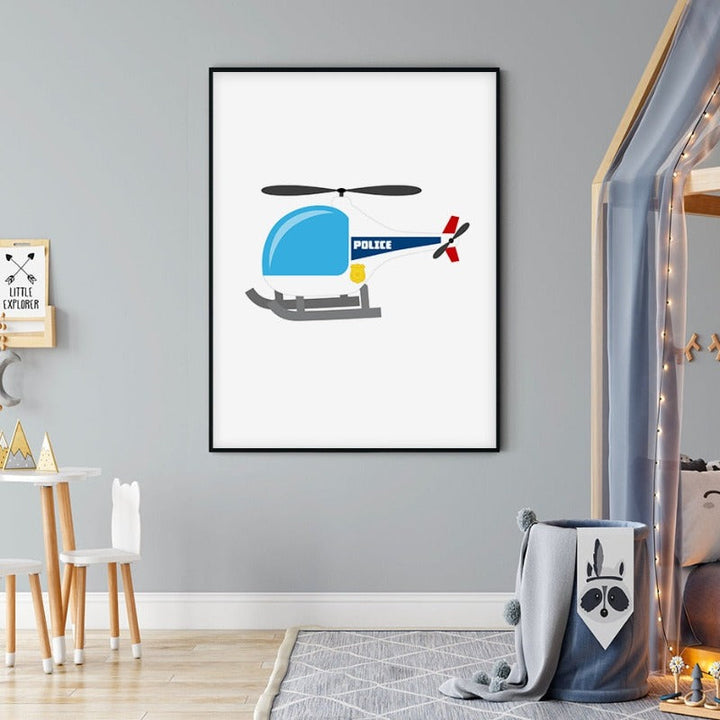 Nursery Truck Taxi - Canvas Wall Art Painting | Bowlift
