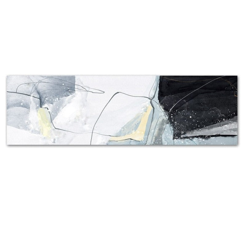 Long Blue Marble Background Bedroom - Canvas Wall Art Painting | Bowlift
