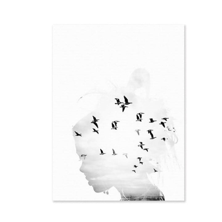 Foggy Sky Lake Lion - Canvas Wall Art Painting | Bowlift