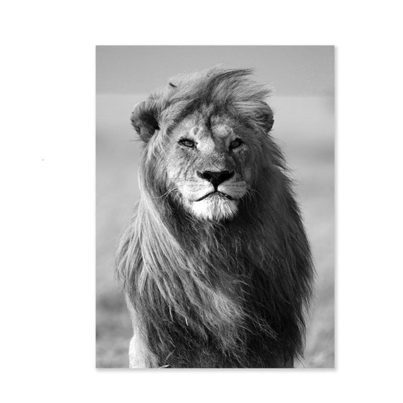 Foggy Sky Lake Lion - Canvas Wall Art Painting | Bowlift