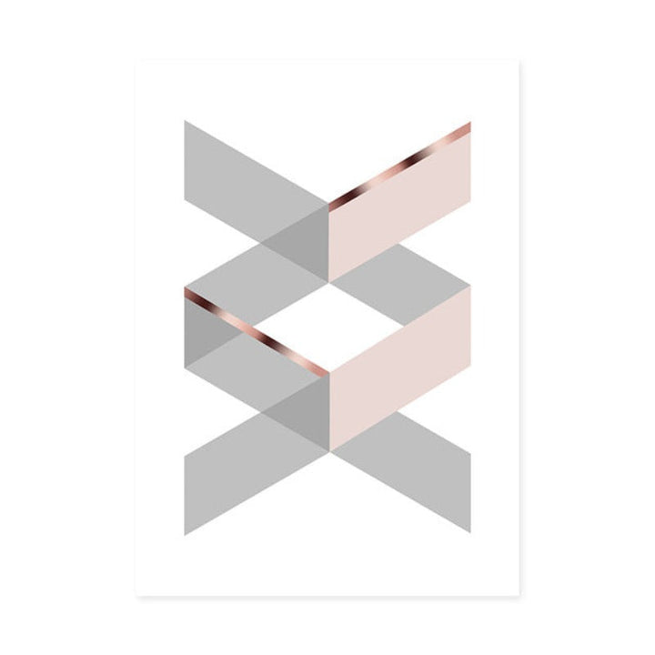 Geometric Pink Home - Canvas Wall Art Painting | Bowlift