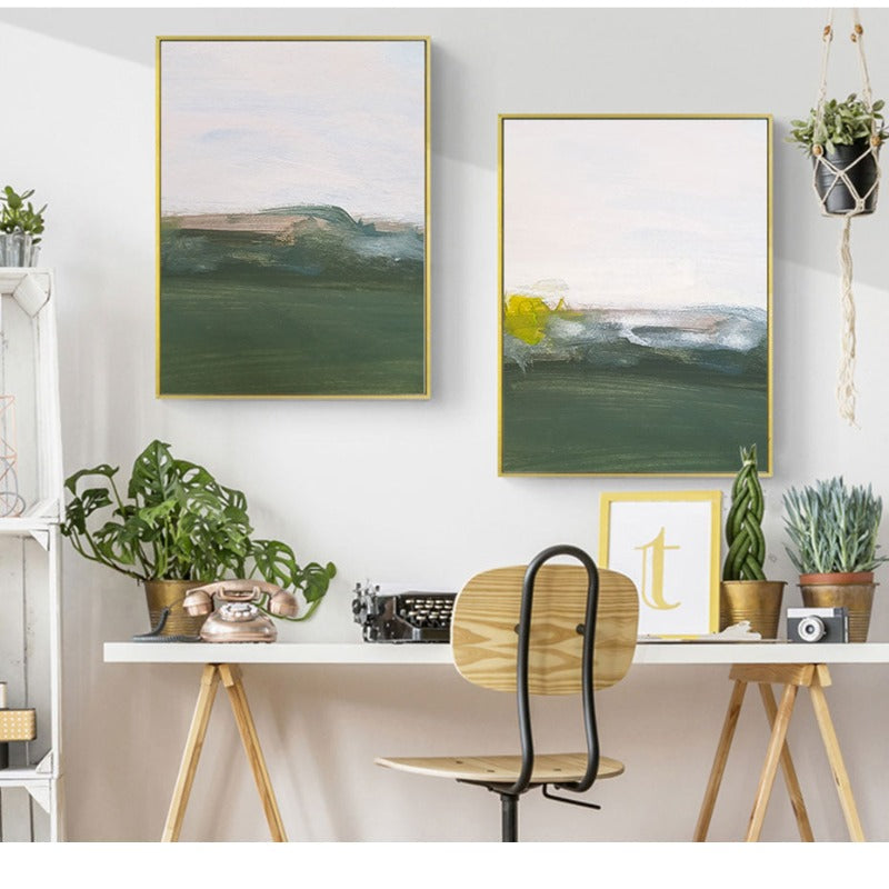 Green Printing Oil Art - Canvas Wall Art Painting | Bowlift