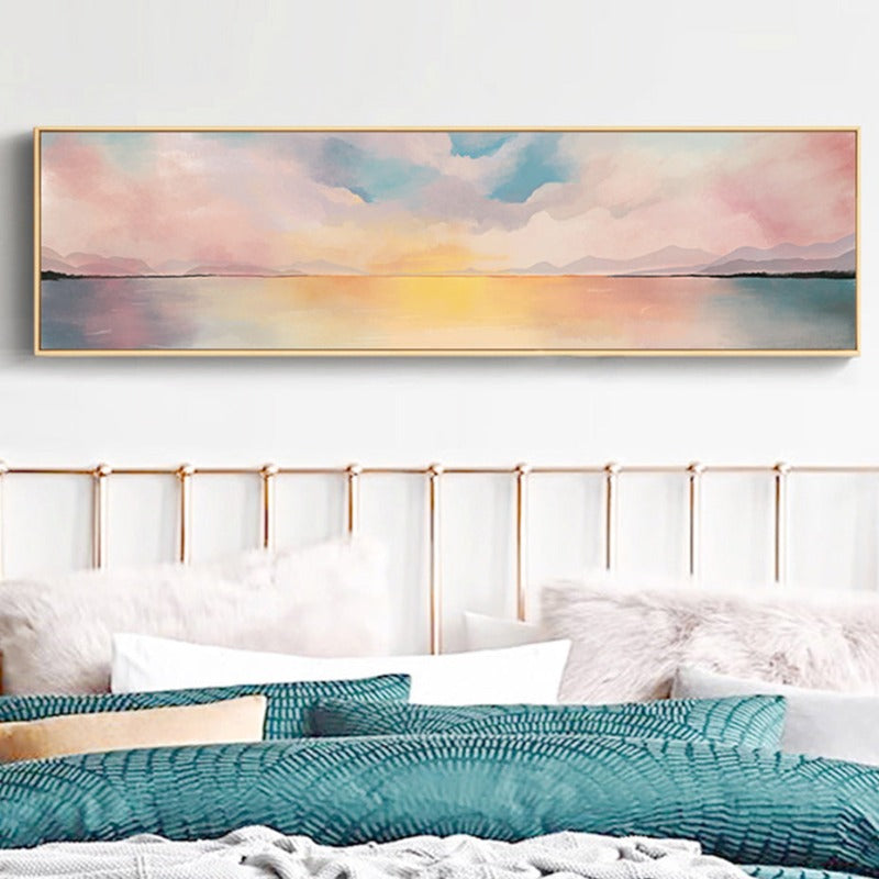 Panoramic Landscape Scene Abstract - Canvas Wall Art Painting | Bowlift