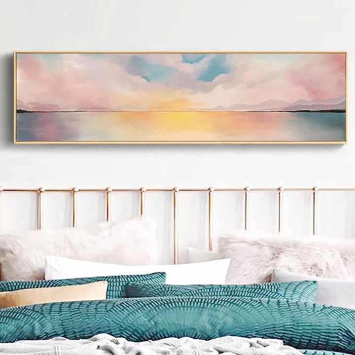 Panoramic Landscape Scene Abstract - Canvas Wall Art Painting | Bowlift