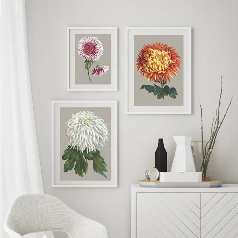 Nice Chrysanthemum Floral Picture Wall Art - Canvas Wall Art Painting | Bowlift