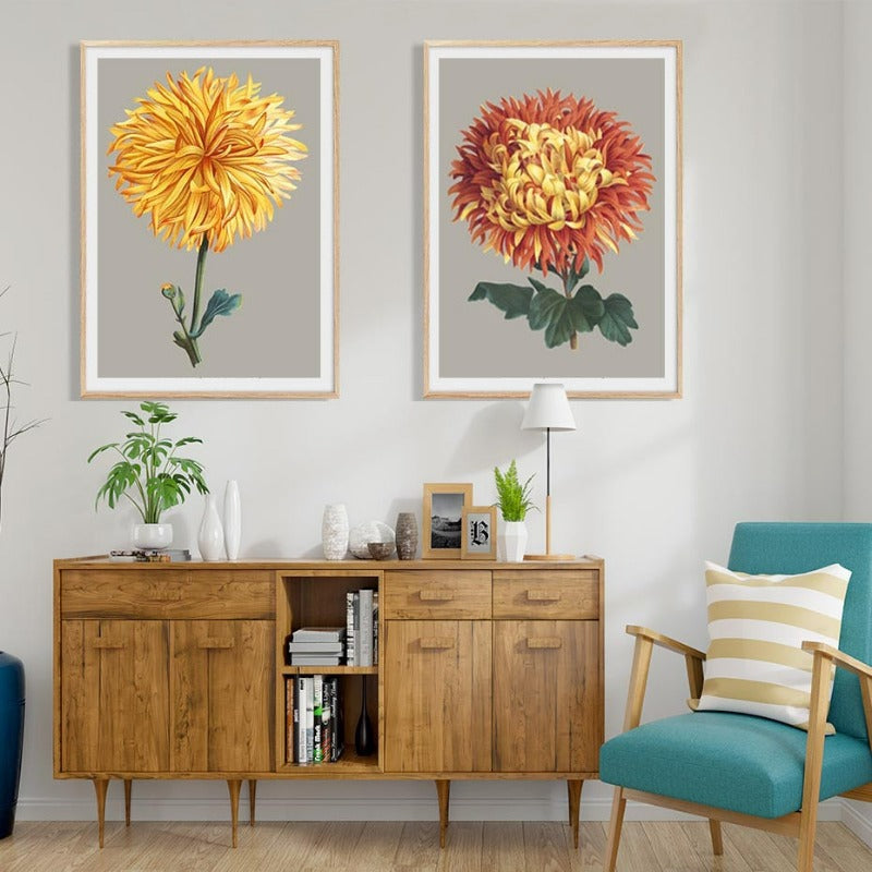 Nice Chrysanthemum Floral Picture Wall Art - Canvas Wall Art Painting | Bowlift