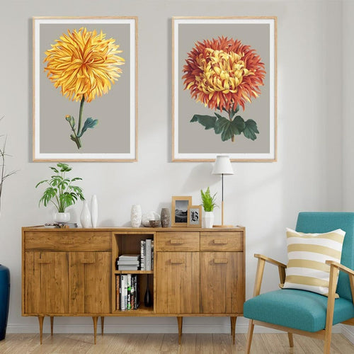 Nice Chrysanthemum Floral Picture Wall Art - Canvas Wall Art Painting | Bowlift
