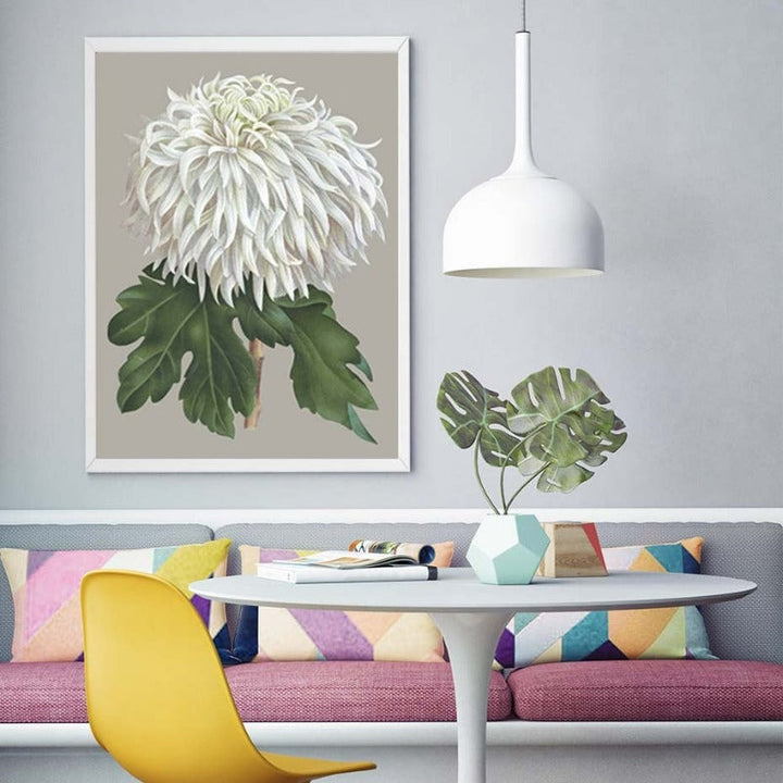 Nice Chrysanthemum Floral Picture Wall Art - Canvas Wall Art Painting | Bowlift