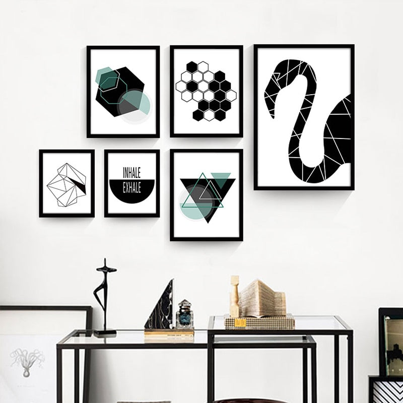 Geometric In Black - Canvas Wall Art Painting | Bowlift