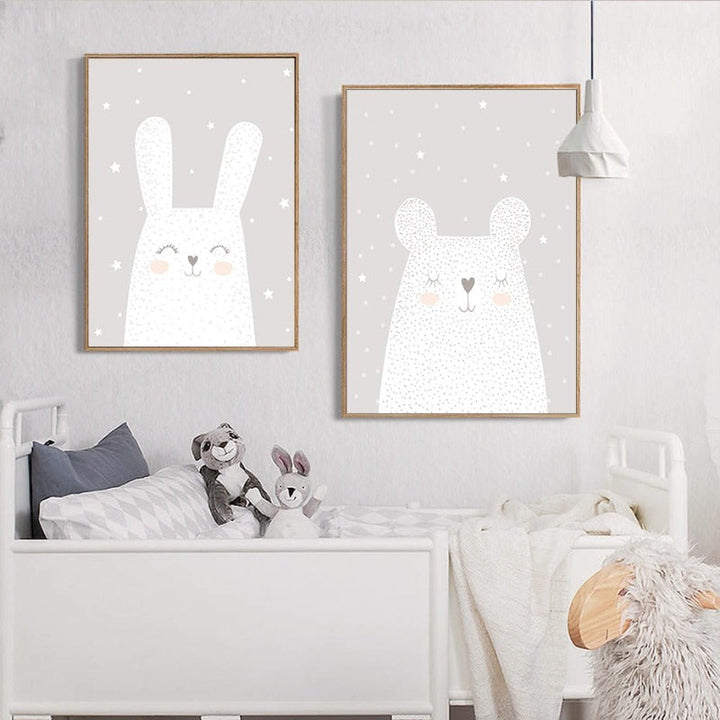 Dreaming Bunny - Canvas Wall Art Painting | Bowlift