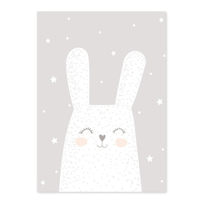 Dreaming Bunny - Canvas Wall Art Painting | Bowlift