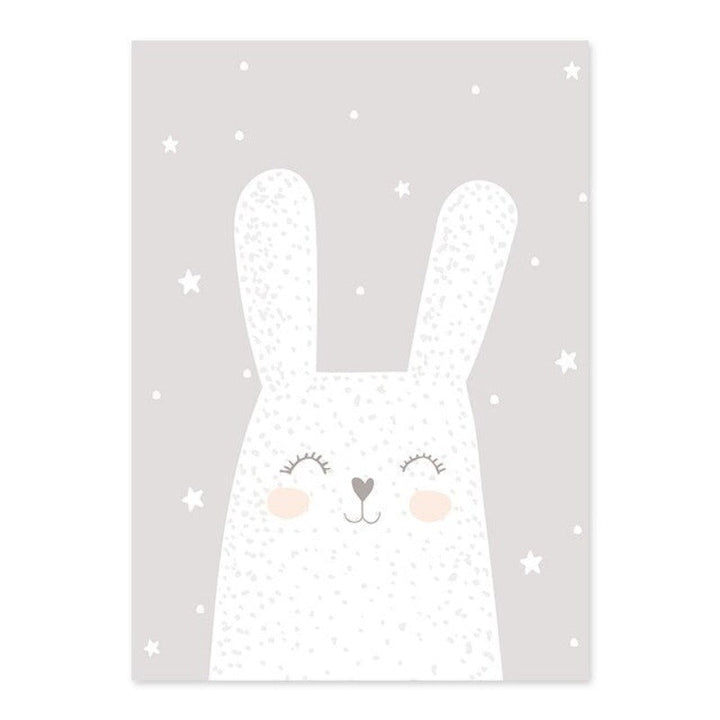 Dreaming Bunny - Canvas Wall Art Painting | Bowlift