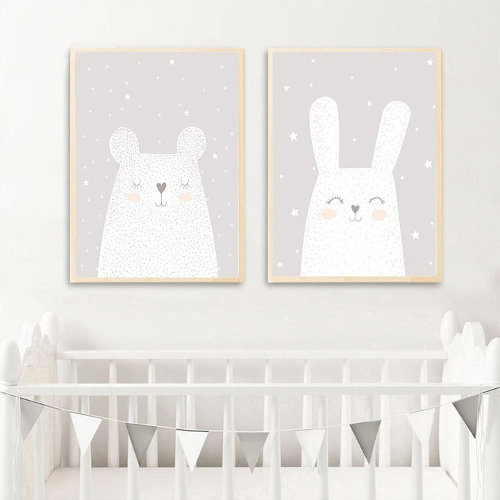 Dreaming Bunny - Canvas Wall Art Painting | Bowlift