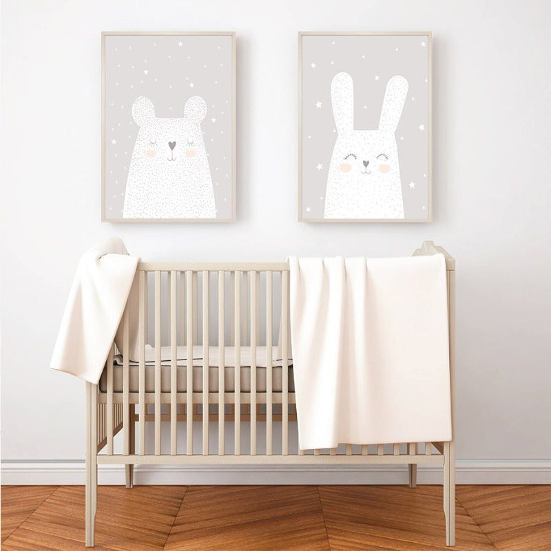 Dreaming Bunny - Canvas Wall Art Painting | Bowlift