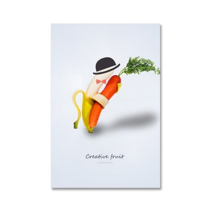 Dancing Cool Fruits - Canvas Wall Art Painting | Bowlift