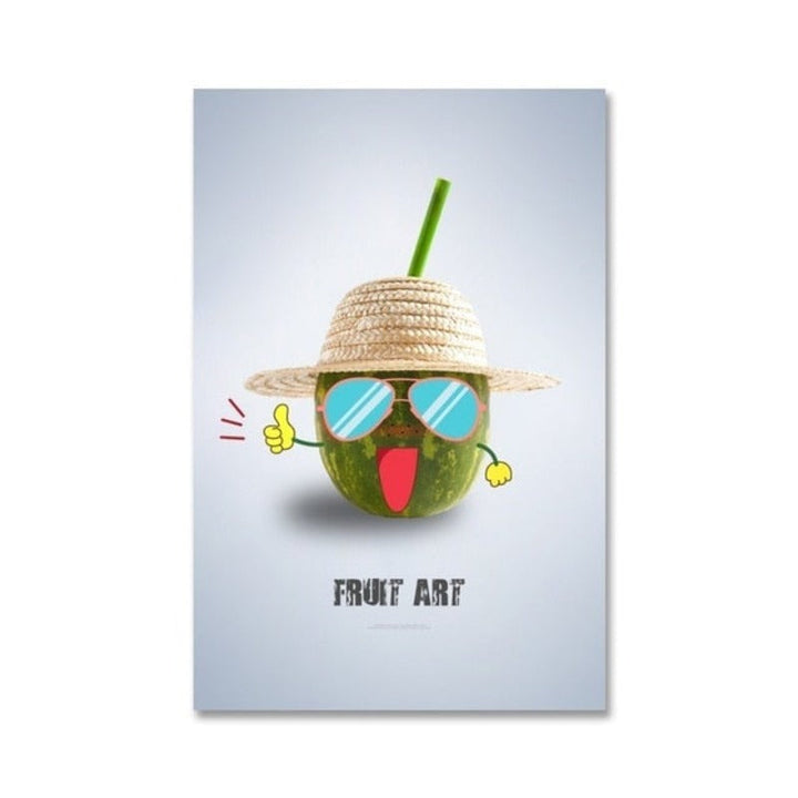 Dancing Cool Fruits - Canvas Wall Art Painting | Bowlift