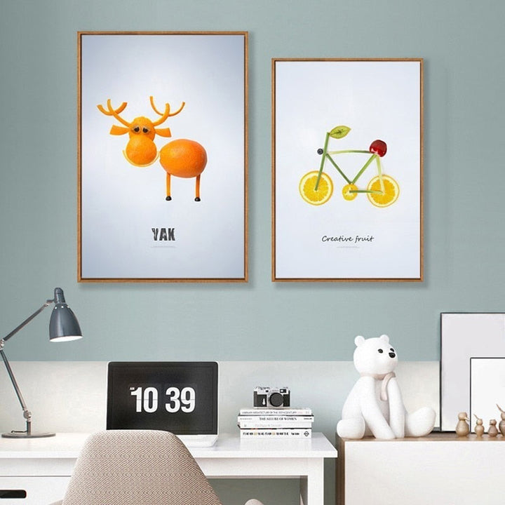 Dancing Cool Fruits - Canvas Wall Art Painting | Bowlift