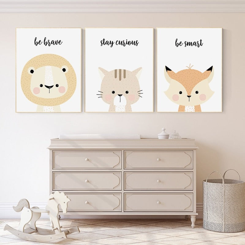 Sweet Wondland Animals - Canvas Wall Art Painting | Bowlift