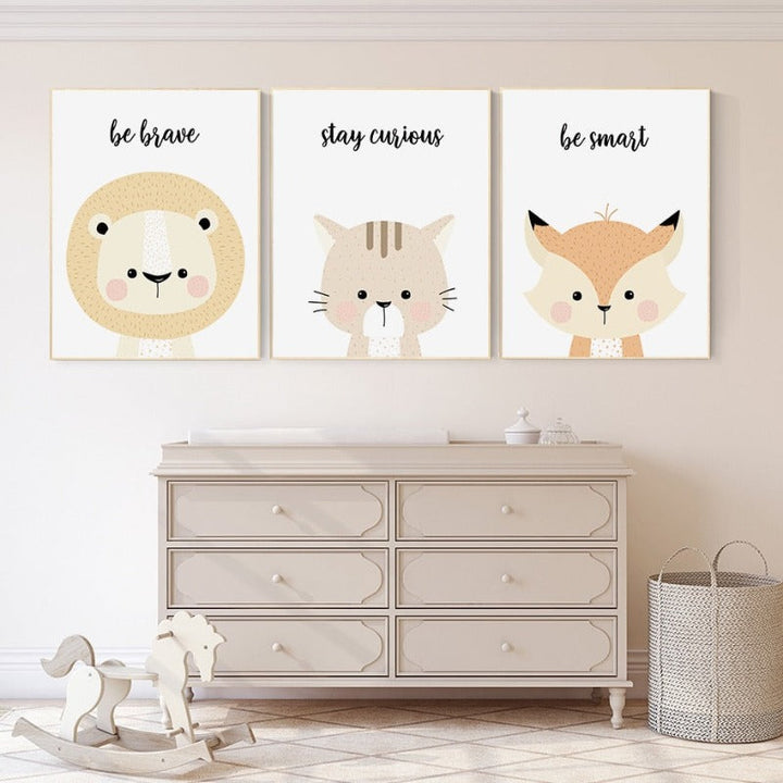 Sweet Wondland Animals - Canvas Wall Art Painting | Bowlift