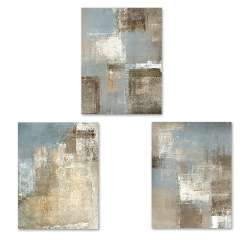 Vintage Gray And Beige Trend Abstract- Canvas Wall Art Painting | Bowlift