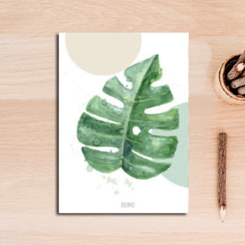 Nordic Refreshing Green Leaves - Canvas Wall Art Painting | Bowlift