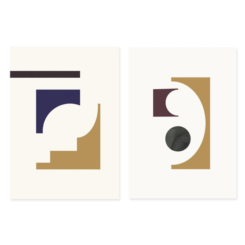 Geometric Graphic Abstract Minimalist Gallery  - Canvas Wall Art Painting | Bowlift