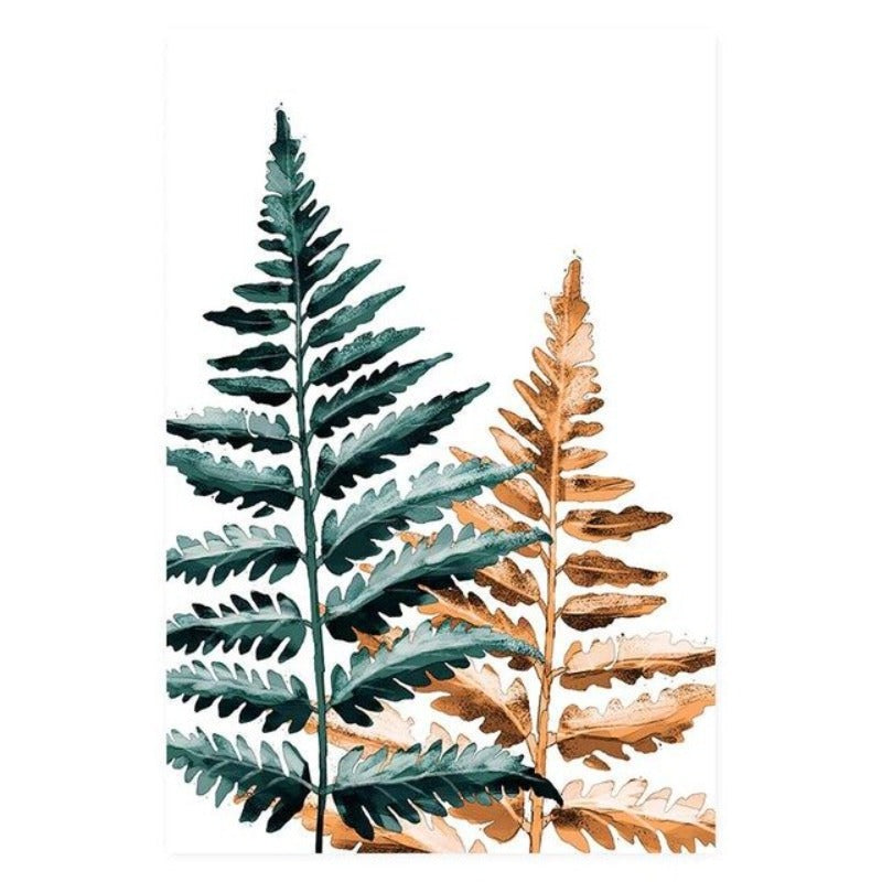 Modern Tropic Plants Leaves Print Poster - Canvas Wall Art Painting | Bowlift