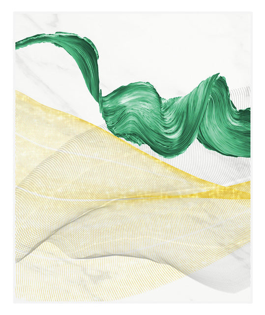Green Ink Flow - Canvas Wall Art Painting | Bowlift