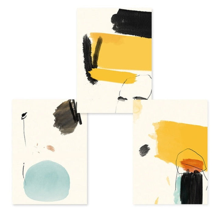Geometric Abstract Trendy Colors  - Canvas Wall Art Painting | Bowlift