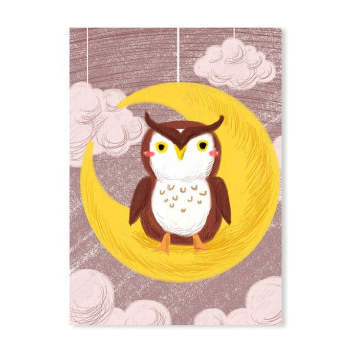 Cartoon Animals Nursery - Canvas Wall Art Painting | Bowlift