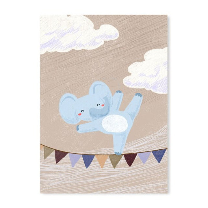 Cartoon Animals Nursery - Canvas Wall Art Painting | Bowlift