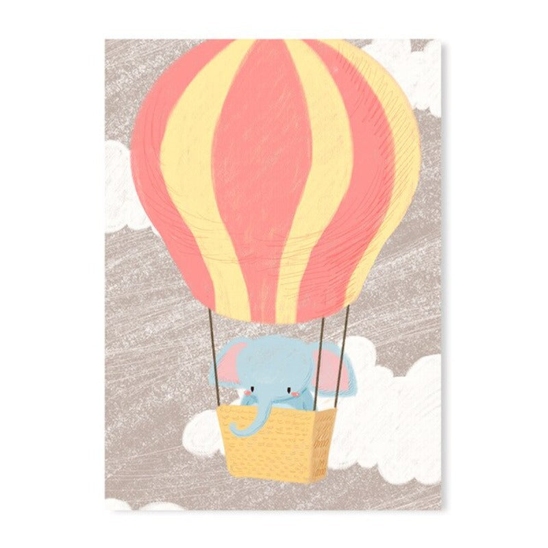 Cartoon Animals Nursery - Canvas Wall Art Painting | Bowlift